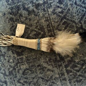 Native American authentic beaded smudge fan / dream piece